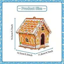 1 Set 3D Christmas Cottage DIY Bead Art Craft Kit, Holiday House Making Supplies For Handmade Hanging Ornaments, Christmas Tree Decorations, Home Tabletop Display, Party Decor, Seasonal DIY Art Projects & Creative Christmas Gifts For Craft Lovers - DIY Bead Kit - View 6