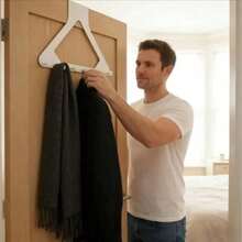 1pc Large Upgraded Triangle Door Hook, Over-The-Door Coat Rack, Thickened Plastic Material, Strong Stability, Great Load-Bearing Capacity, Suitable For Hanging Clothes, Bags, Keys, Hats - View 2