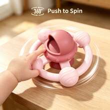 Infant Planet Pattern Rotating Top Toy, Develops Baby's Fine Motor Skills, Color-Blocked Design Baby Loves, Soft Material Easy To Clean, With Shower Leakage Function, Essential Multi-Functional Toy For Baby Travel, Meets Baby's Needs In Various Scenarios, First Choice Newborn Gift - Multicolor - View 2