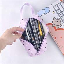 SANRIO Pencil Case Large Capacity Stationery Bag, Portable Makeup Organizer, Portable Canvas Storage Bag, Storage Bag, Back To School Essential - Multicolor - View 3