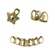 1 Set Cute Hollow Heart & Zirconia Star Combination Tooth Jewelry Set, Elegant Accessory For Party, Daily Wear, Holiday Gift - Multicolor - View 3