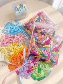 100/50/30/10pcs Colorful Y2K Water Drop BB Hair Clips, Basic Durable Non-Damaging Hair Accessories, Cute Sweet Hair Clips - Suitable For Girls And Teenagers, Daily, Vacation, School - Multicolor - View 2