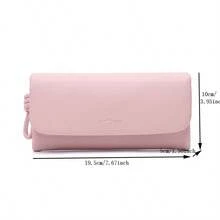PRETTYZYS 1pc Pink Long Wallet For Women, High-End Solid Color Minimalist Multifunctional Large Capacity Phone Wallet With Multiple Card Slots, Card Holder, Coin Purse, Student, Business, Daily Travel, Valentine's Day Gift, Christmas Gift, Back To School, All Season - Pink - View 10