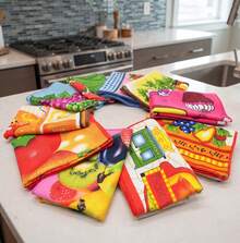 10-Piece Hand Towel Set - Kitchen Towels - Microfiber - Soft Touch - Assorted Designs - Multicolor - View 4