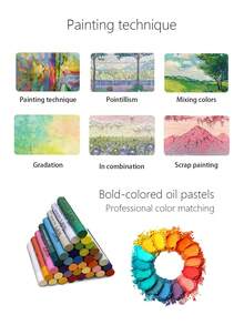 12/24/36/48pcs Vibrant Oil Pastel Set, Rich And Smooth Texture, Suitable For Artists, Beginners And Students, Applicable For Painting, Sketching And Mixed Media Art, Inspiring Creativity, Summer Colored Pencils Oil Pastels - Sets - View 4