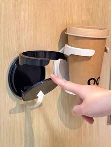 No-Drill Foldable/Rotatable Cup Holder Organizer | Adjustable Metal Bedside Shelf + Space-Saving Design | Hanging Cup/Coffee/Tea Storage Rack (Table/Wall 2-In-1 + Home/Dorm/Office/Car Space-Saver Essential) - Multicolor - View 4