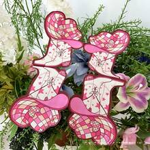 20/40/100pcs Disco Cowboy Boots Hollow Design Colorful Disposable Party Napkins, Pink Cowgirl Boots Print Decorative Napkins, Western Popular Music Theme Tableware, Suitable For Theme Birthday Party Decoration - Multicolor - View 6