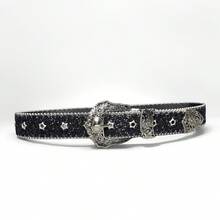 1 Piece Western Cowboy Style Belt - Gold - View 5