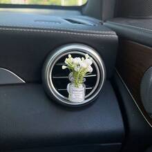 1pc Creative Car Air Vent Decor Clip, Starry Flower Fresh Style Interior Air Conditioning Outlet Decoration - Flower - View 7