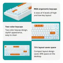 PANDA KYA83 Wired Mechanical Keyboard, Compact 83-Key, RGB Backlit Red Switch Gaming Keyboard, Small Portable Office Computer Keyboard, Compatible With Windows/Tablet Laptop Gaming - View 7