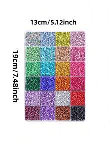 24-Grid Multi-Color Resin Jelly Rhinestone Set Bedazzling Kit, Mixed Color Crystal Gemstones For DIY Phone Case, Clothing, Water Cup, Decoration, Handicrafts, Fabric Apparel, Shoes & Hats, Holiday Gift Art - 24 Grids - View 3