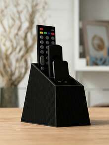 1pc Modern Remote Control Holder, 3-Compartment Desktop Organizer, Space-Saving Home, Office And TV Storage, Multi-Functional Storage Layers, Suitable For Living Room, Home Office And Bedroom, Fits Multiple Remote Controls, Home Decor - Multicolor - View 2
