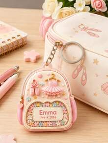 Custom Bow Acrylic Keychain, Children's Back To School Backpack Tag, Personalized Name And Contact Information, Cute Backpack Charm - Multicolor - View 15