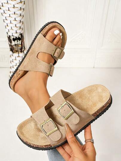 2026 Spring/Summer New Women's Sandals, Minimalist Style Women's Flip Flops, Vacation Style Women's Summer Sandals, Comfortable Women's Sandals, One-Piece Women's Closed-Toe Sandals, Fashionable Cute Women's Flat Sandals, Women's Vacation Sandals, Women's Black Sandals, Women's White Sandals, Elegant Women's Sandals, Simple Comfortable Daily Casual Buckle Flat Beach Shoes, Vacation Soft Sole Plus Size Women's Slippers Sandals