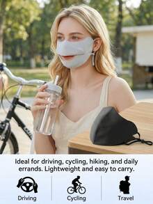 New Breathable Summer Sun Protection Face Mask, Windproof And Warm, Unisex, With Layer, Slimming Face Effect, Thickened Adult Version, With Sun Protection And Strong Eye Protection, Suitable For Outdoor Cycling And Hiking - Multicolor - View 3