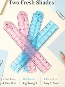 1pc 30cm Colorful Transparent Folding Ruler, Flexible Anti-Bend Design, Portable Student Drawing Straight Ruler, Multi-Purpose School And Office Stationery, Practical Drawing Measurement Tool, Ideal Classmate Gift, Cute Back To School Gift - Multiple Styles - View 3