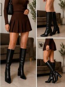 Women Mid-Calf Boots - Black - View 5