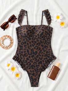 New Sexy Summer Striped High Elastic Casual Beach Vacation Date Party Women's One-Piece Spaghetti Strap Swimsuit - Multicolor - View 2