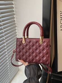 This Stylish Solid-Color Retro Handbag Can Easily Hold Everyday Essentials And Is Suitable For Various Styles And Occasions. - Multicolor - View 7