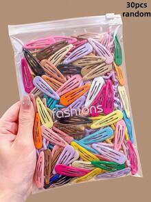 100/50/30/10pcs Colorful Y2K Water Drop BB Hair Clips, Basic Durable Non-Damaging Hair Accessories, Cute Sweet Hair Clips - Suitable For Girls And Teenagers, Daily, Vacation, School - Multicolor - View 14