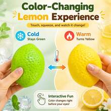 1pc Handmade Crunchy Color-Changing Lemon Ball, ASMR Tactile Stress Relief Squeeze Toy, Portable Finger Toy, Suitable For Children, Teens And Adults, Holiday Party Gift - Multicolor - View 4