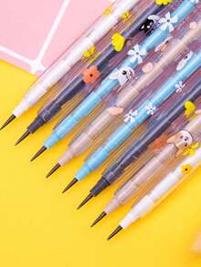 Cute Dog Non-Sharpening Mechanical Pencil Set, 4pcs Stackable HB Pencils With Eraser + 96 Refill Cores For School Student - Multicolor - View 5