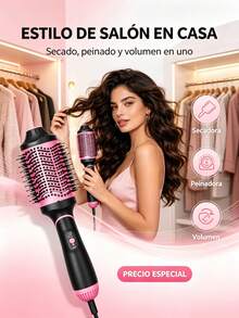 Cepillo alisador de pelo de iones rosa, secador de calor eléctrico, rizador de calor eléctrico, peine, superventas - Peine de aire caliente - Ver 10