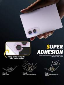 (1Pack) Camera Lens Protector ForSamsung Galaxy Z Fold 8, Compatible With Z Flip 8 Ultra/Z /Z Flip 6/Z Flip 5 [Easy Installation] [Compatible With Phone Cases] 9H Tempered Glass Shiny Lens Cover Accessory, Military-Grade Shockproof, High-Definition Anti-Glare - Shiny Purple - Mauve Purple - View 6