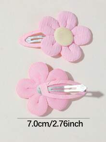 10pcs Multi-Color Floral Hair Clips Cute Princess Children Fabric Hair Accessories Non-Damaging Hair Clips For Daily Use - Multicolor - View 9