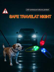 1pc LED Pet Pendant Collar, Waterproof Dog Collar Light, Suitable For Outdoor Walking, Silicone LED Dog Collar Tag Light, Suitable For Night Decoration, Battery Included - Multicolor - View 11