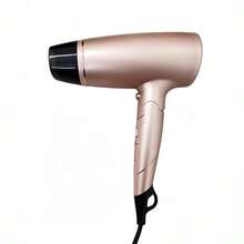 Hair Dryer Foldable High-Power Hair Dryer With Strong Airflow. Features 2 Wind Speeds And 4 Heat Settings For Fast Hair Drying And Styling. Built-In Auto Overheat Shut-Off Protection, Comes With Detachable Nozzle. Ideal For Home And Travel Use. - Rose Gold - View 5