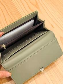 Dompet Ponsel Panjang Lembut PU Wanita Terbaru, Dompet Genggam Multifungsi Kapasitas Besar Berlapis-lapis, Tempat Kartu, Pengatur ID, Nyaman Dibawa, Cocok Sebagai Hadiah Liburan - Hijau - View 2