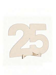 1件手工木製賀卡附堅固底座，18、20、30、40、50、60、70歲里程碑生日與週年紀念賓客簽名簿，木製藝術數字立牌，生日裝飾，生日禮物 - 彩色 - 查看 15