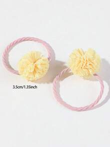 10pcs Baby Girl Multi-Color Cute Pom Pom Princess Hair Ties, High Elasticity Children's Hair Bands, Non-Damaging Hair Accessories For Daily Use - Multicolor - View 5