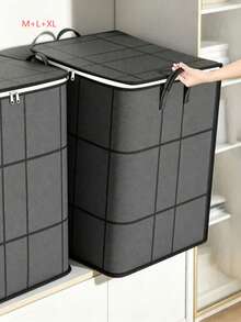 Hộp đựng quần áo gấp gọn dung tích lớn, túi đựng đồ di chuyển cầm tay cỡ cực lớn có khóa kéo, hộp đựng chăn ga gối đệm rộng rãi tiết kiệm không gian, phù hợp cho ngày chuyển nhà, tủ quần áo, phòng ngủ và lưu trữ các vật dụng khác - Xám - Xem 13