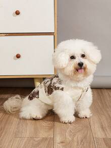 Pet Vintage Minimalist Z Chinese Style Suit Vest, Retro Minimalist Suit Vest, Autumn/Winter Clothes Jacket For Small And Medium Dogs - Khaki - View 1