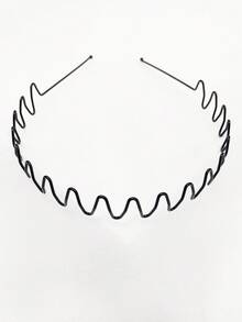 1pc Black Basic Headband Hair Accessory For Men And Women, Minimalist Daily Street Wear For Washing And Outdoor Use - Black - View 1