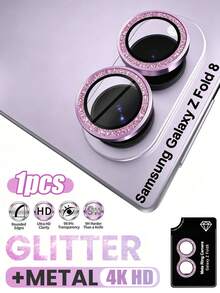 (1Pack) Camera Lens Protector ForSamsung Galaxy Z Fold 8, Compatible With Z Flip 8 Ultra/Z /Z Flip 6/Z Flip 5 [Easy Installation] [Compatible With Phone Cases] 9H Tempered Glass Shiny Lens Cover Accessory, Military-Grade Shockproof, High-Definition Anti-Glare - Shiny Purple - Mauve Purple - View 1