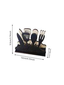 Vintage Wooden Tissue Holder, Coffee Cup, Cat Paw, Heart, Knife & Fork, Multiple Styles Available, Desktop Tissue Storage Decor - Black - View 9