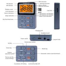 Radio AM FM Saku Portabel dengan Earphone Stereo (Tanpa Speaker), Preset Otomatis, Tombol Pengunci, Lampu Latar, Timer Tidur, Pemutar Musik, Radio Mini, Radio Digital, Radio Bertenaga Baterai untuk Aktivitas Luar Ruangan, Berkemah dan Berlari, Baterai Isi Ulang 600mAh - View 3