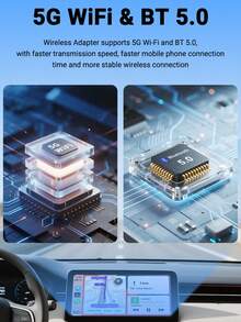 XUDA 2026 New 2-In-1 Wireless CarPlay / Android Auto Ultra Mini Adapter, 2.4-5.0 GHz WiFi6 Carplay Converter, Wired To Wireless, Fast Auto Connection Smart Box, No Delay, Compact Design, Stylish & Portable, With USB/USB-C Port, No Battery - A - View 5