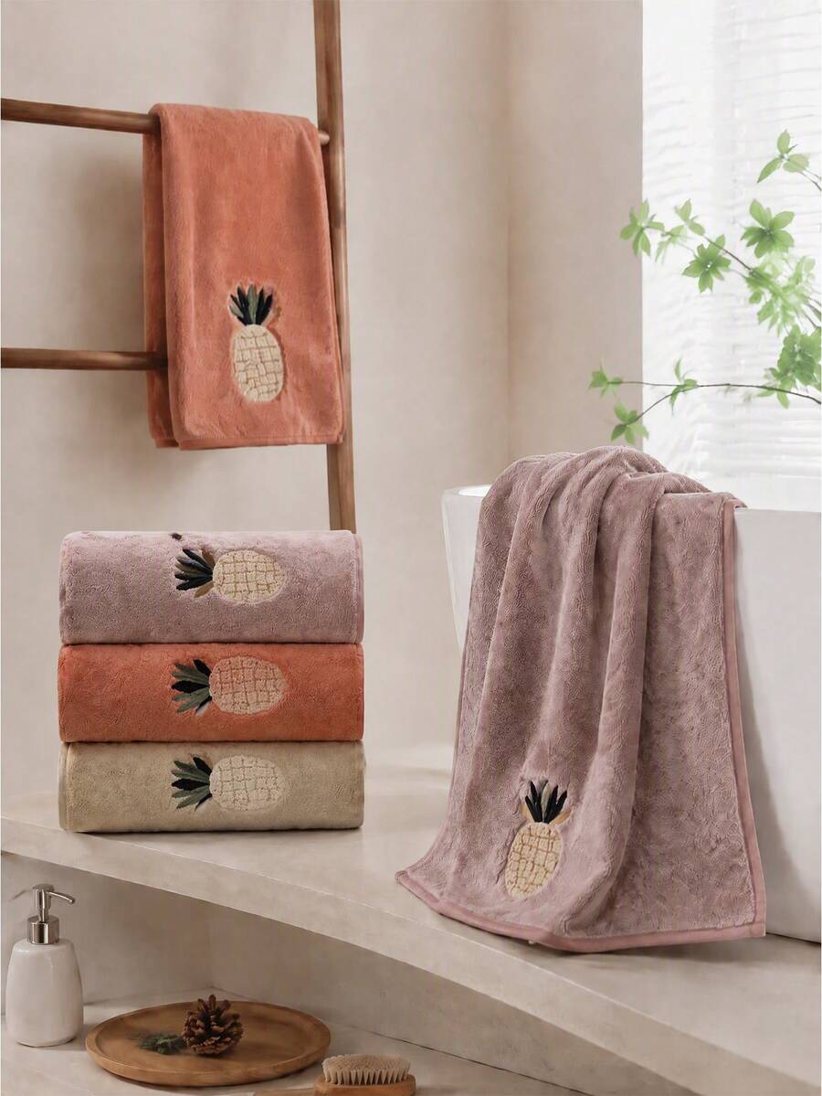 1/2pcsPremium Coral Fleece Bath Towel Set, Ultra Soft & Highly Absorbent Microfiber Towels For Bathroom, Quick Dry.Super Absorbent Microfiber Bath And Hand Towels, Quick Dry, Lightweight, Gentle On Skin For Daily Use - Multicolor - View 1