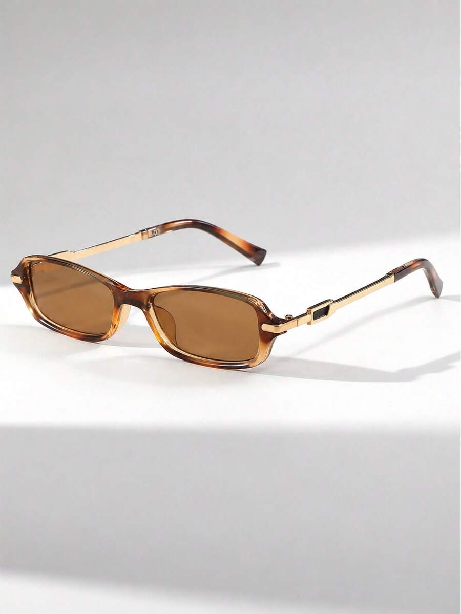 1 Pair Women's Cat Eye Small Frame Retro Metal Temple Versatile High-Quality Fashion Glasses Suitable For Summer Beach Vacation - Multicolor - View 1