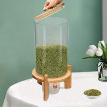 Vintoro Rice Dispenser Grain Container5L/7.5L Cereal Storage Dispenser With Valve - Airtight Glass Container For Rice, Grain & Dry Food, Transparent Body For Easy Content Check, Suitable For Kitchen Pantry Organization, Ideal For Storing Oats, Quinoa, Flour - Clear - View 2