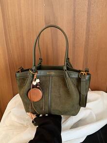 Women's Daily Commute Large Capacity Shoulder Bag - Army Green - View 7