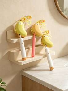 Yellow Banana-Shaped Toothbrush Holder With Small Banana-Shaped Toothpaste Portable Storage Box, Travel Storage Portable Tool, Toothbrush Head Protective Clip, Toothbrush Storage Clip, Toothbrush Dust-Proof Protective Cover, Toothpaste Holder, Portable Design Easy To Carry, Dust-Proof Lid, Suitable As Gift For Couples, Friends, Family, Teachers, Travel Enthusiasts, Home, Dorm, Vacation Essential, Suitable For Birthday Gift, Back To School Gift, Wedding Accessory, Spring And Summer Essential - Multicolor - View 9