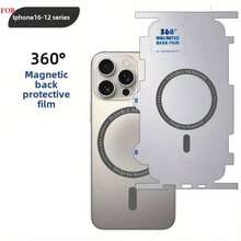 1pc Magnetic Phone Back Film, Compatible With Apple 17/17 Pro/17 Pro Max/Apple Air/Apple 14 Pro/14 Pro Max/Apple 15/15 Pro/15 Pro Max/Apple 16/16 Pro/16 Pro Max, Full Edge Frame Back Film Full Coverage Back Cover Hydrogel Side Protection Film Ultra-Thin Magnetic Back Film Anti-Drop Soft Sticker TPU Back Protection Film - Clear - View 4