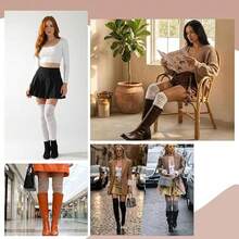 4 Pairs Women's Knee-High Sports Socks, Smooth Skin-Friendly Fabric, Suitable For Daily Wear, Commuting And Various Sports Styles - Multicolor - View 5