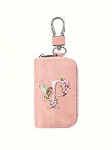 Pink Zipper Key Pouch With Fairy, Flower And Letter, Matte Leather, Functional Key Pouch Suitable For Car, Home And Office - Perfect For Graduation, Teacher's Day - Neutral Design, Travel Accessory, Elegant Jewelry, Premium Craftsmanship, Professional Accessory, Perfect Gift For Classmates And Friends, Realistic, Mini, Minimalist Style, Perfect Wedding And Holiday Gift Or Accessory For Women's Handbag, Keychain, Valentine's Day Gift, Ideal Choice For Graduation Ceremony And Teacher's Day - Multicolor - View 20