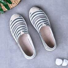 Women's Casual Daily Striped Flat Shoes - Blue - View 6